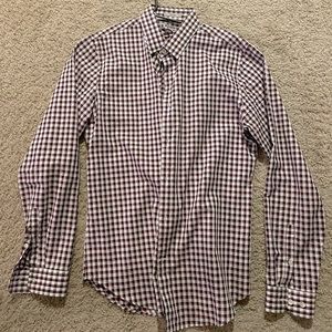 Button up Burgundy checked